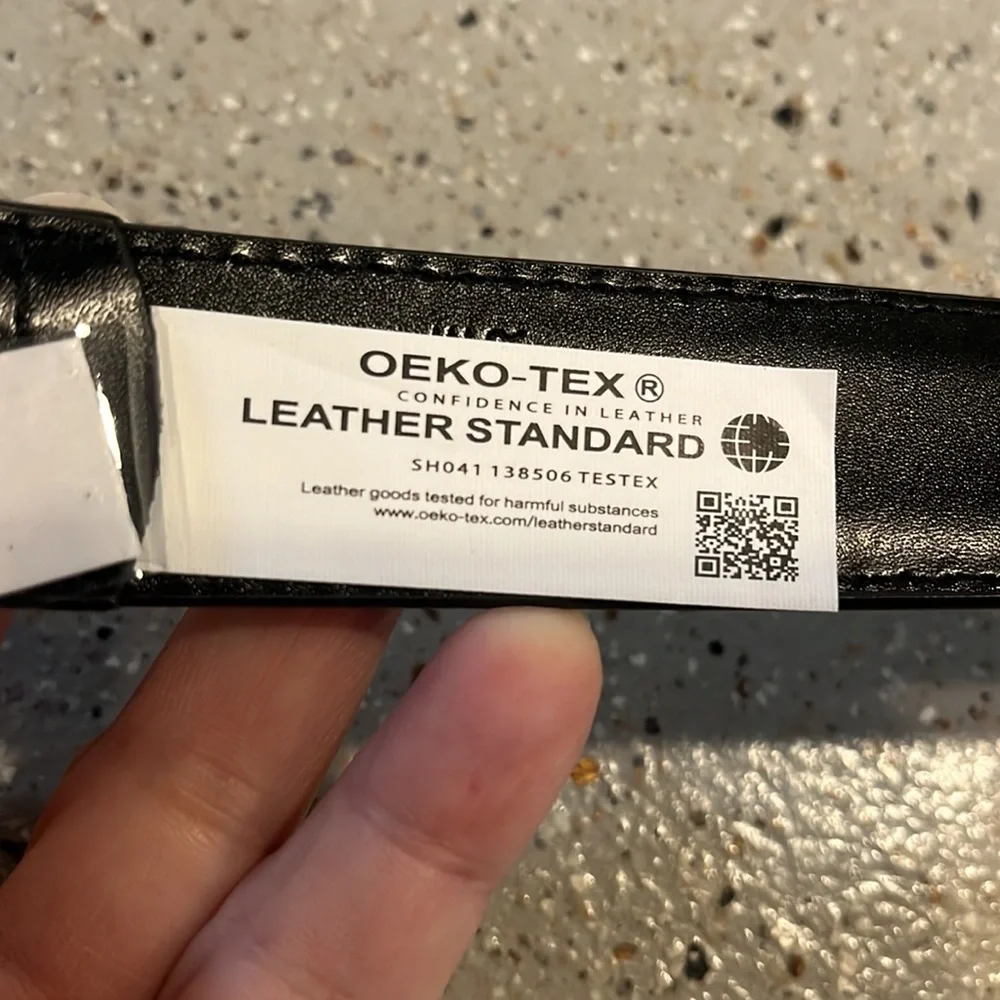MURPHY & HARTELIUS UNISEX LEATHER PILOT BELT BLACK SIZE 44 NEW WITHOUT TAGS